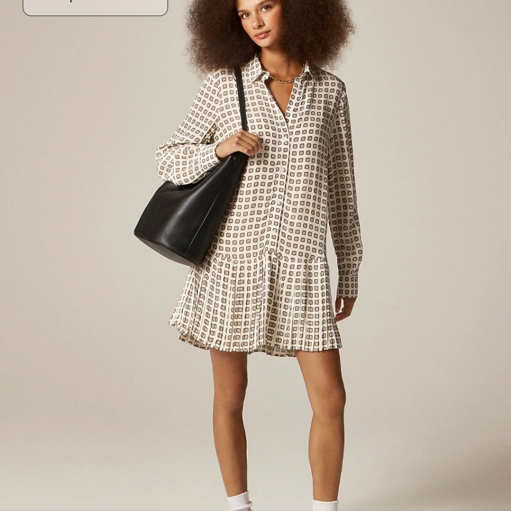 J Crew New Amelia shirt-dress in foulard print CN627 NWT Size M - Picture 1 of 8